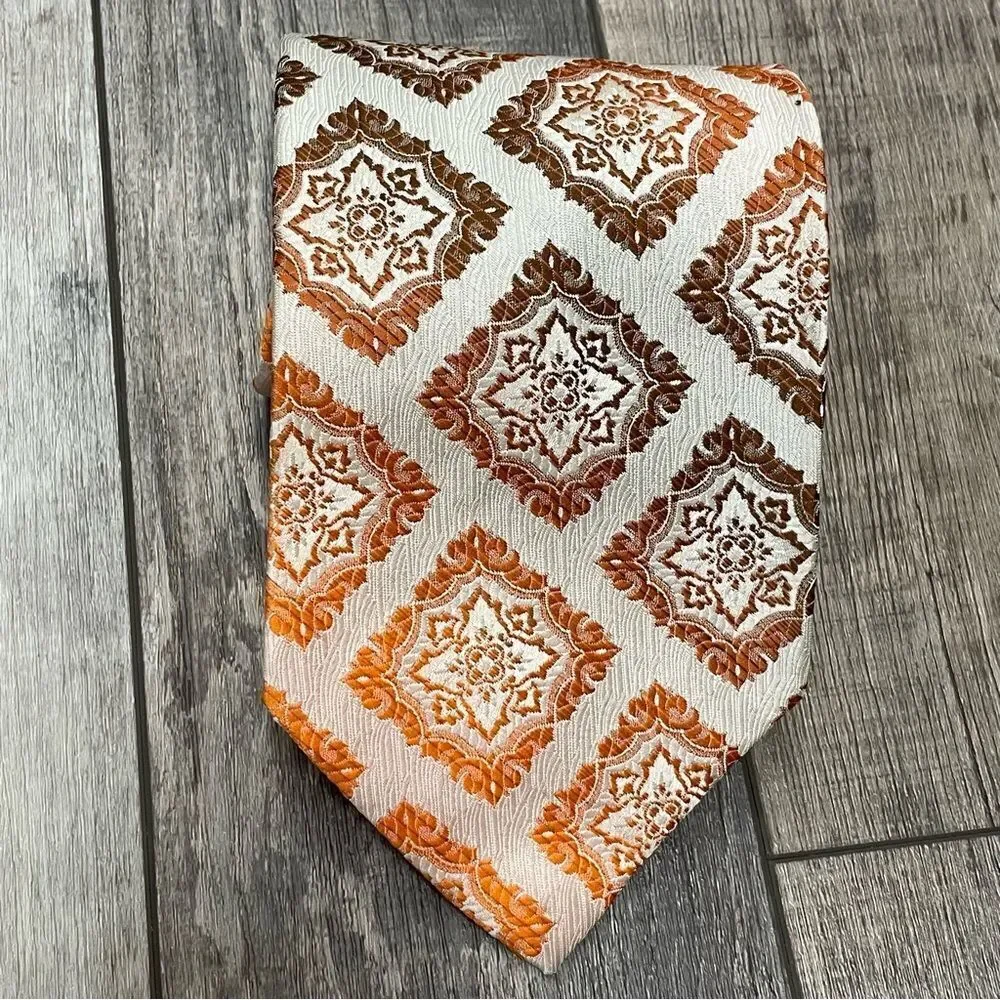 Monsieur Bernard Ombré Orange Brown over Silver Neck Tie